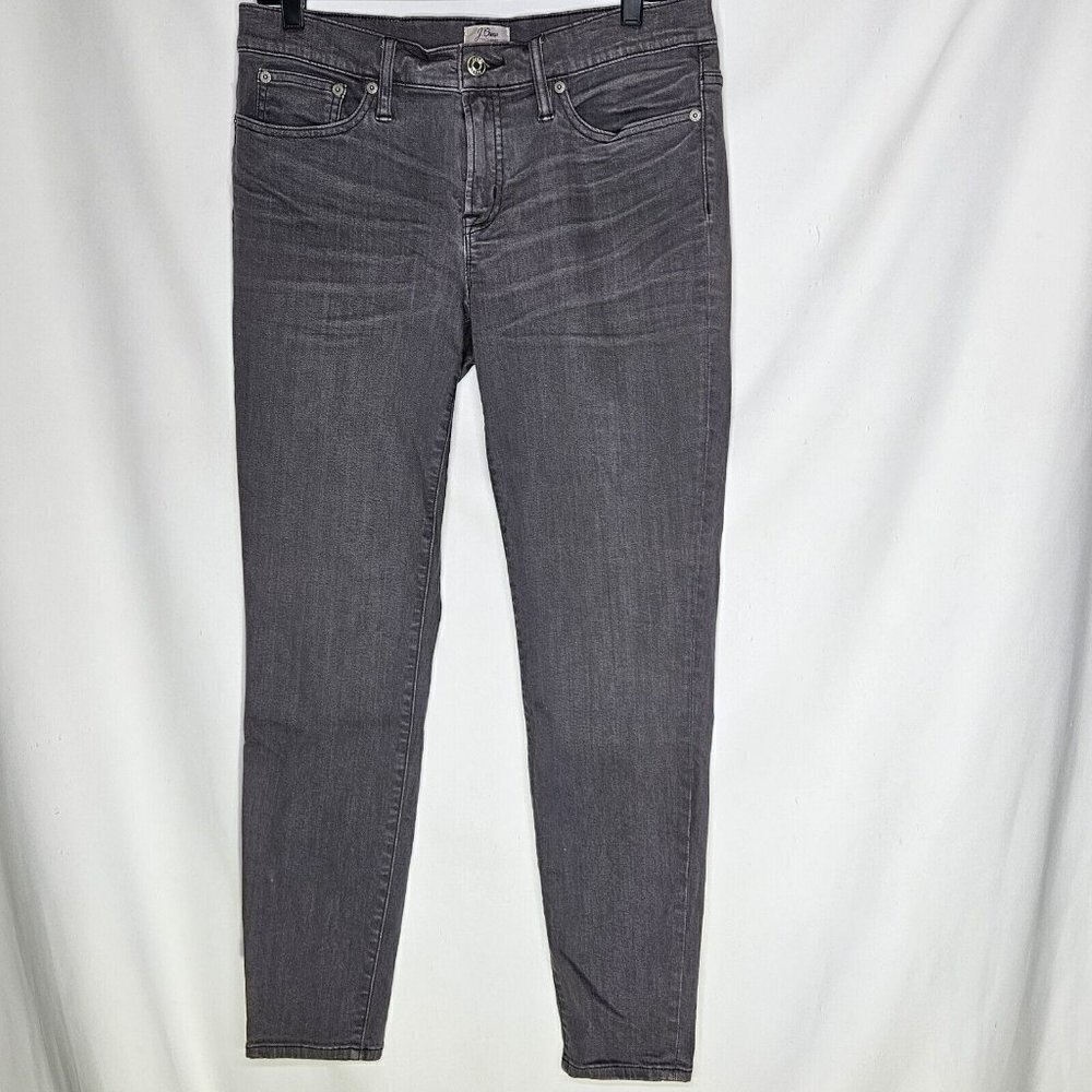 J.CREW Gray‎ Toothpick Skinny Jeans Factory Whiskering  Sz 30